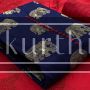  Blue and Golden Cotton Printed Churidar Material | Express ship