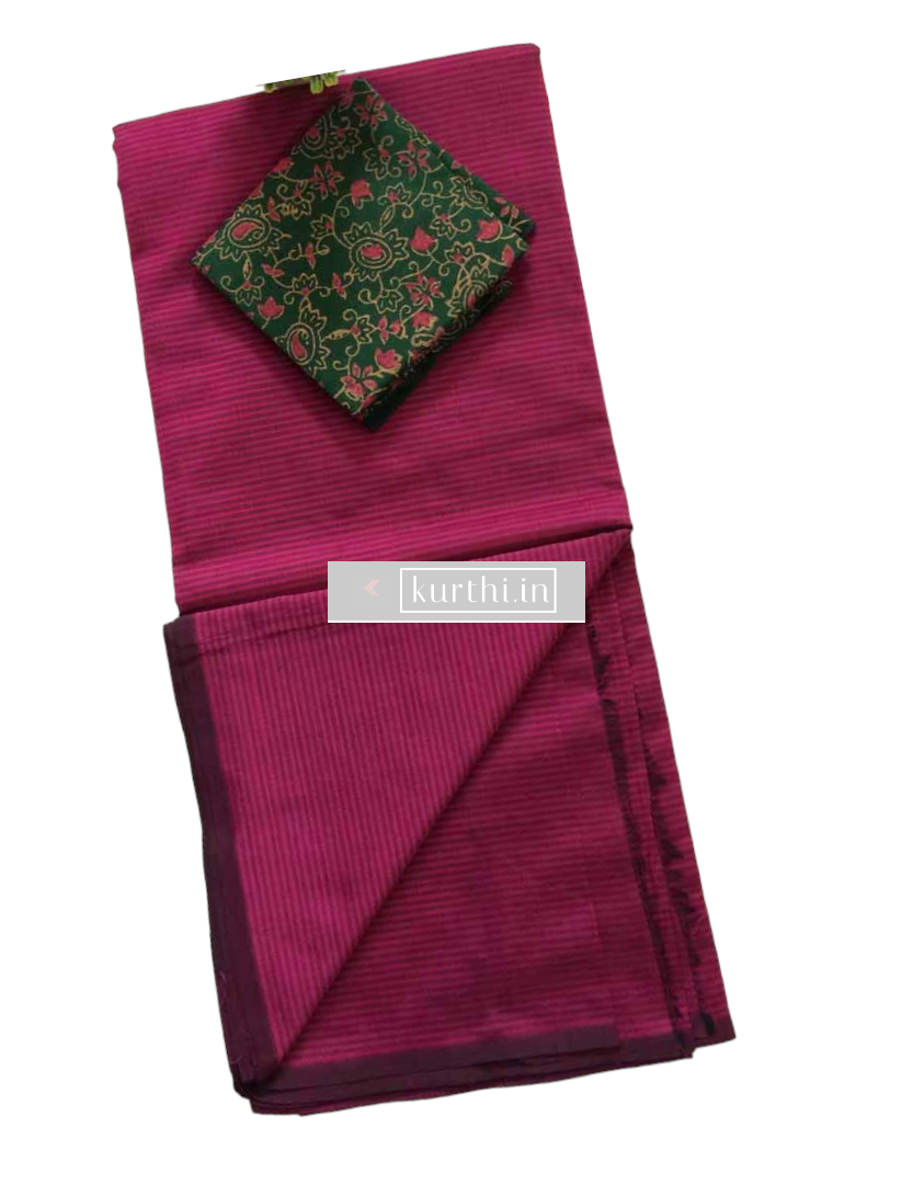 Buy Women's Sirumugai Handloom Kovai Cora Soft Silk Saree with Big  Rectangular Gold Zari Butta Borderless Design and Geometrical Design Pallu  with Contrast Blouse ( Dark Violet) at Amazon.in