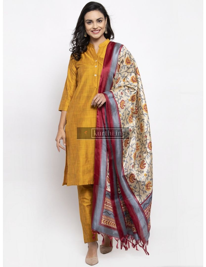 Sai Ram Textiles Cotton Stone Worked Golden Tissue Churidar Full Set  Material - For Women | Kerala Traditional Churidar Material